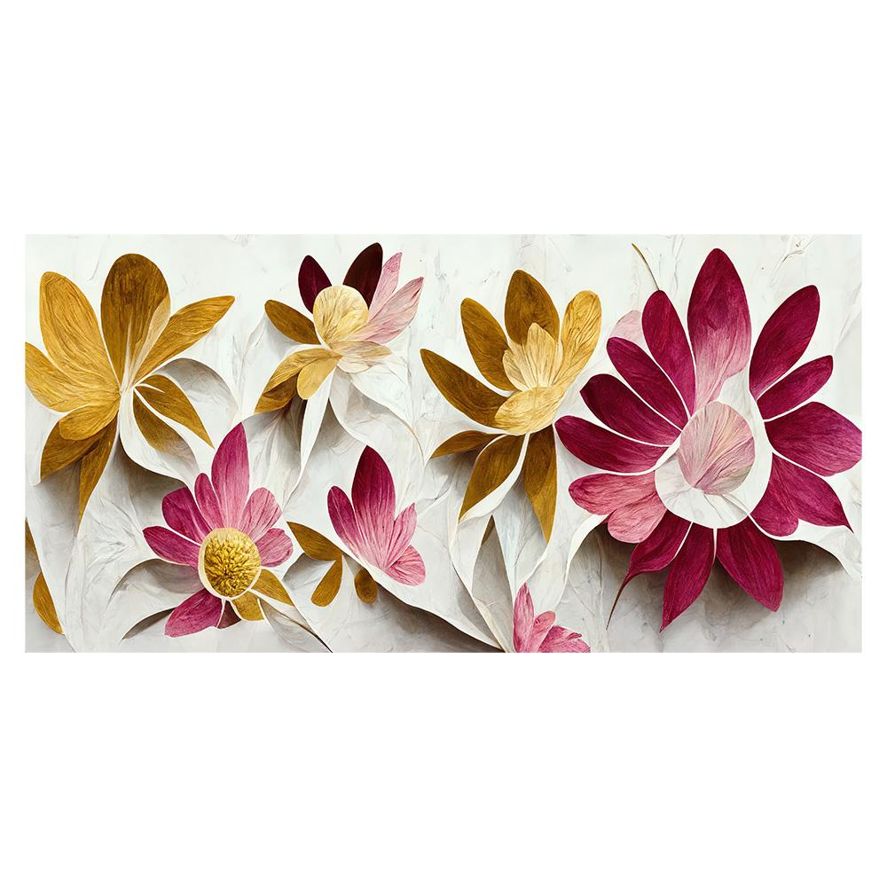 

Винтажные золотые красные розовые цветы постеры настенное искусство холст картины принты фотографии гостиная интерьер украшение дома 20x40cm NoFrame