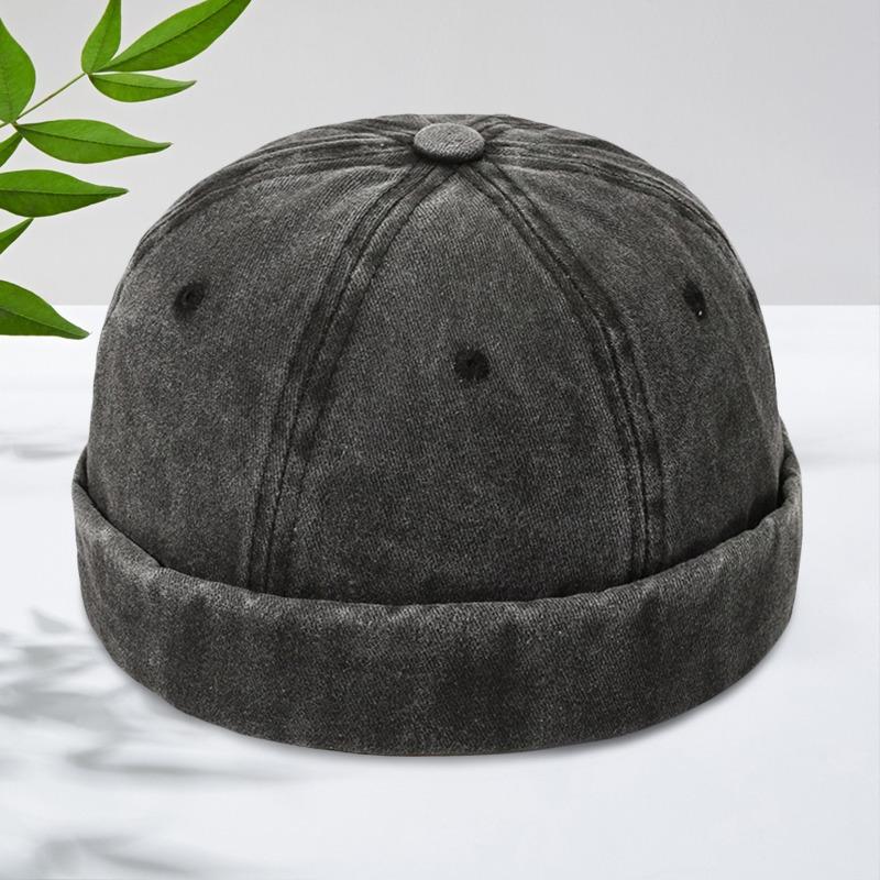 Washed denim melon fur hat embroidery street light board landlord hat personality fashion retro outdoor tide