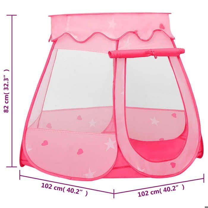 93673 vidaXL Children's Play Tent Pink 102x102x82 Cm
