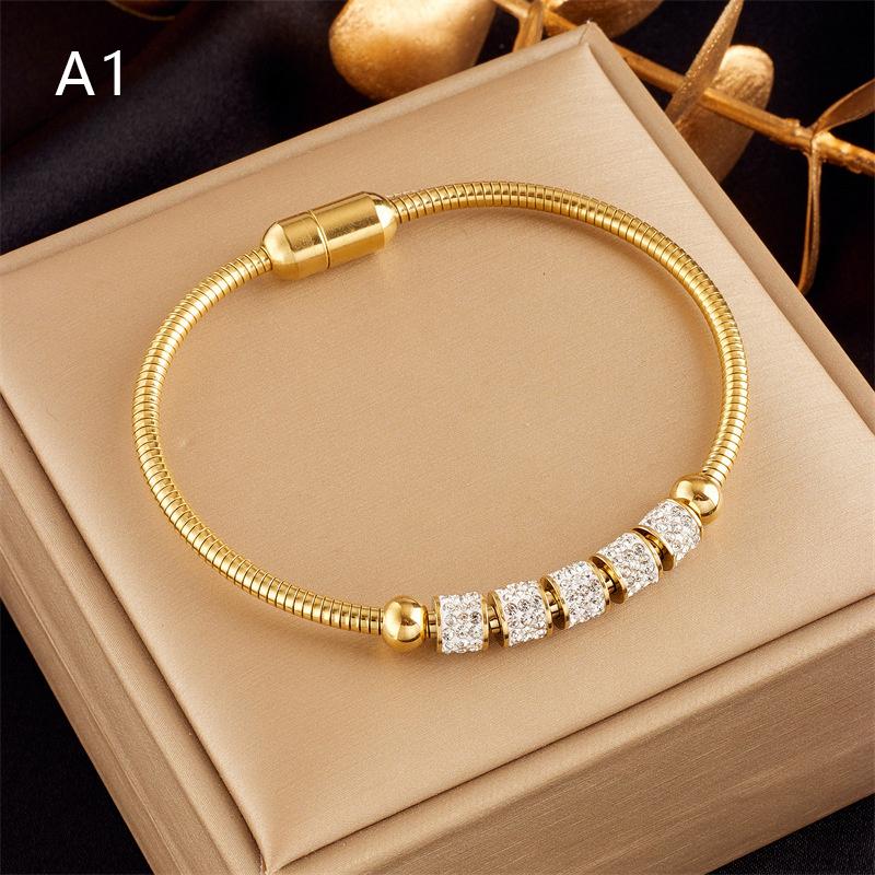 Titanium Steel Butterfly Pendant Bangles Bracelets For Women Girl  Gold Color Non-Fading Wrist Chain Jewelry Gift