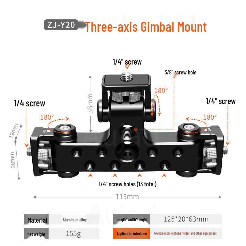 

Aluminum Alloy Multi-functional Phone Clip with Pan Tilt Head and Universal Extension Adapter