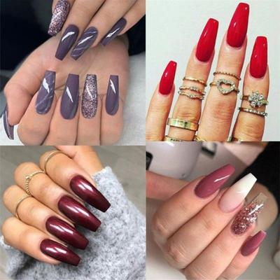 100Pcs Fake Tips Full Cover Ballerina Acrylic Nail Extensions Manicure Tools