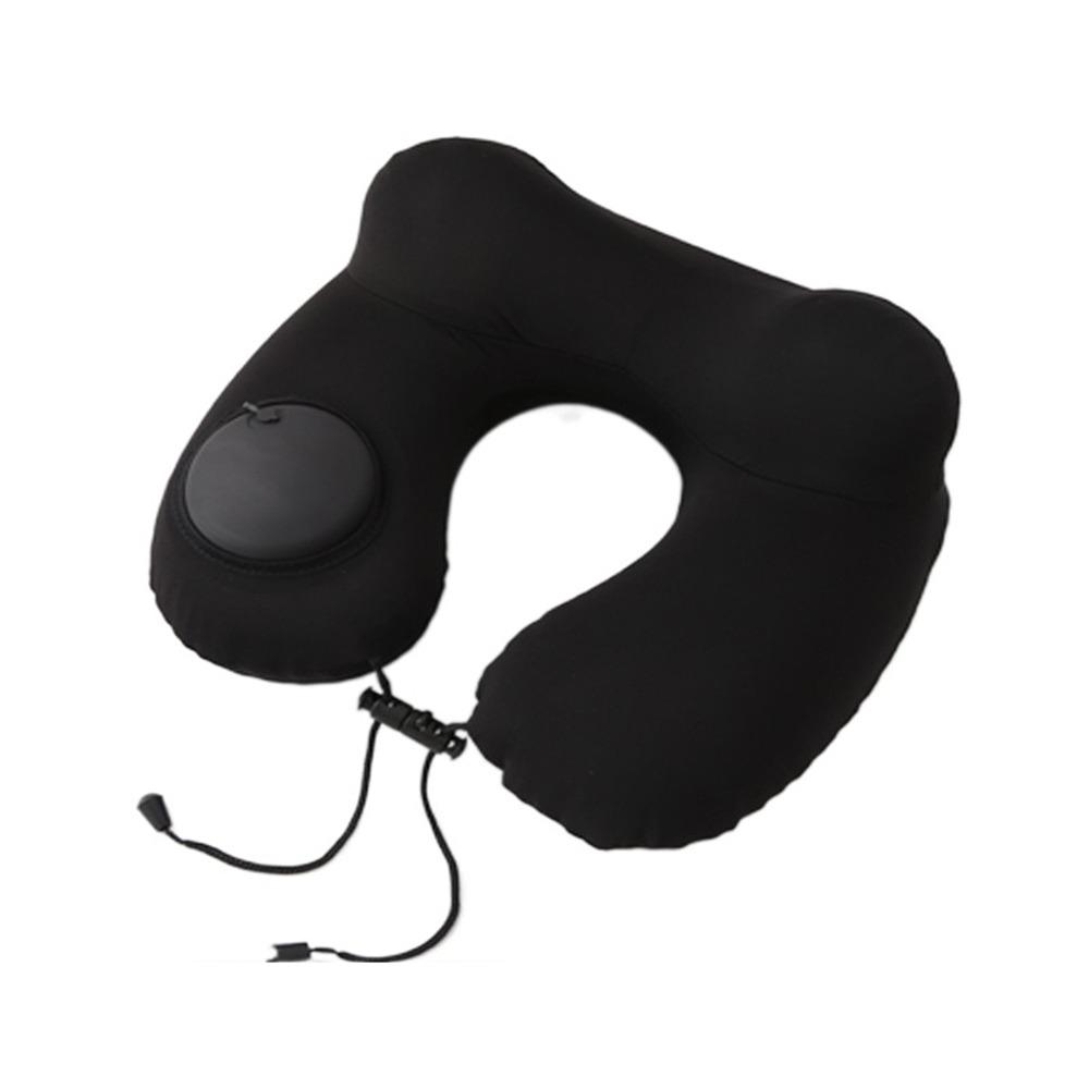 Inflatable U-Shaped Travel Pillow Ice Silk Neck Support Cushion Convenient Neckrest Pad  Airplane