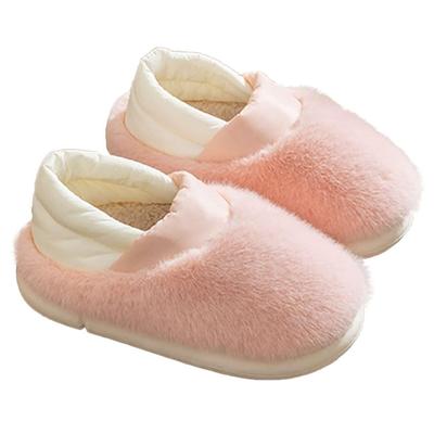 White Fang Baumwollpantoffeln mit dicken, flauschigen Innensohlen, niedlich und stilvoll für RS016 Sohlen, Tragen, Damen, (Rosa)