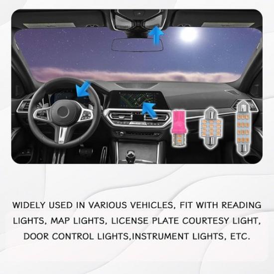 24PCS LED Interior Car Lights, Interior Car Lights Dome Light Set T10 31 mm Pink