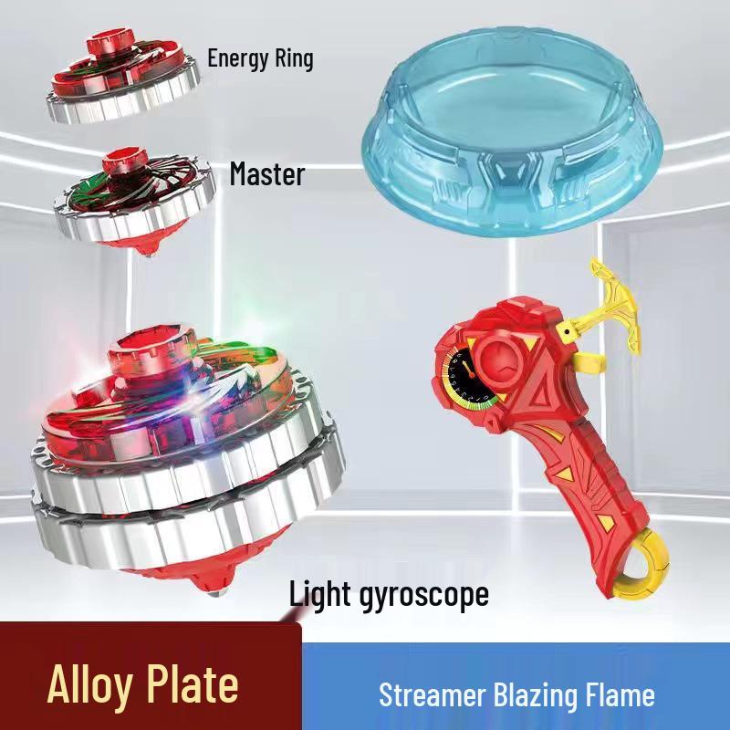 Free Shipping Dual Alloy Burst Gyro Toy - Magic Light Pull String Battle Gyro