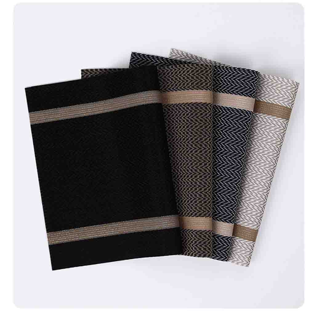 Modern Style Striped PVC Table Mat Placemats Stain Resistant Bowl Cup Dish Coaster Insulation Anti-Skid Waterproof Mats