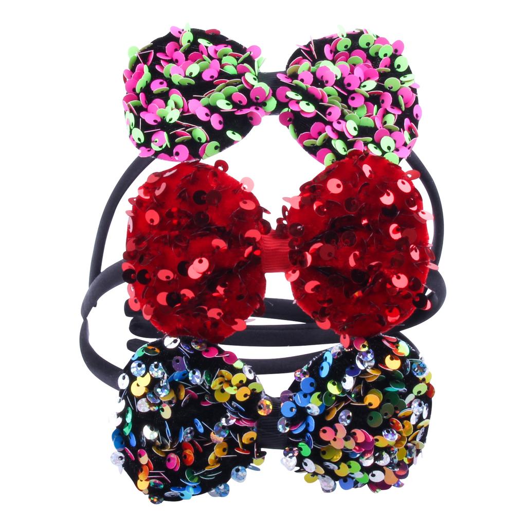 Glitter Bow Headband for Girls Red Bowknot Hair Bands Halloween Christmas Party Cosplay Costume Gifts for Teen Women