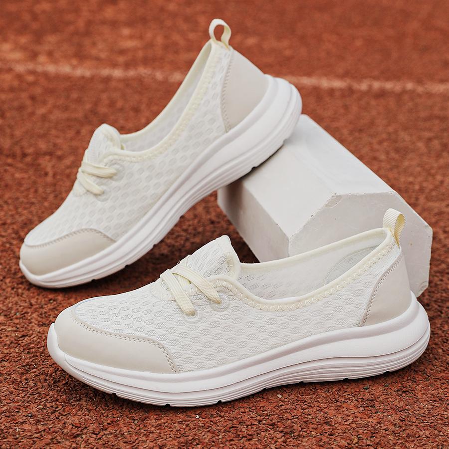 Spring Foot Lazy Shoes One-Foot Casual Women's Shoes Mother's Shoes Low-Top Flat-Sole Walking Shoes Comfortable Breathable