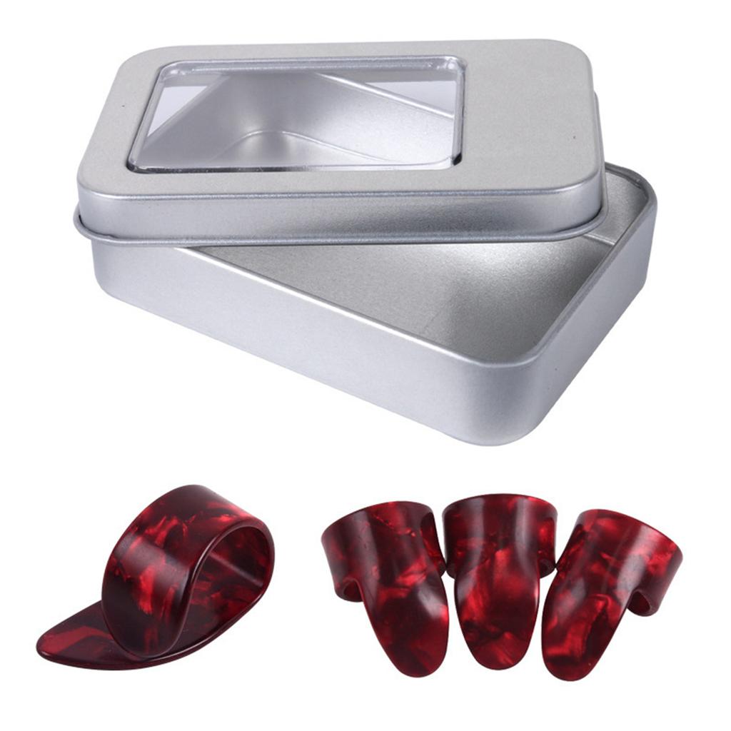 4Pcs Thumb and Finger Picks Medium Flat Thumbpick Guitar Thumb Picks for Acoustic Guitar Accessories Enduring