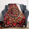 1pc Mandala Pattern Print Blanket  Lightweight Flannel Throw Blanket For Sofa, Bed, Living Room Office, Outdoor Travel, Camping, Soft All-Season Throw