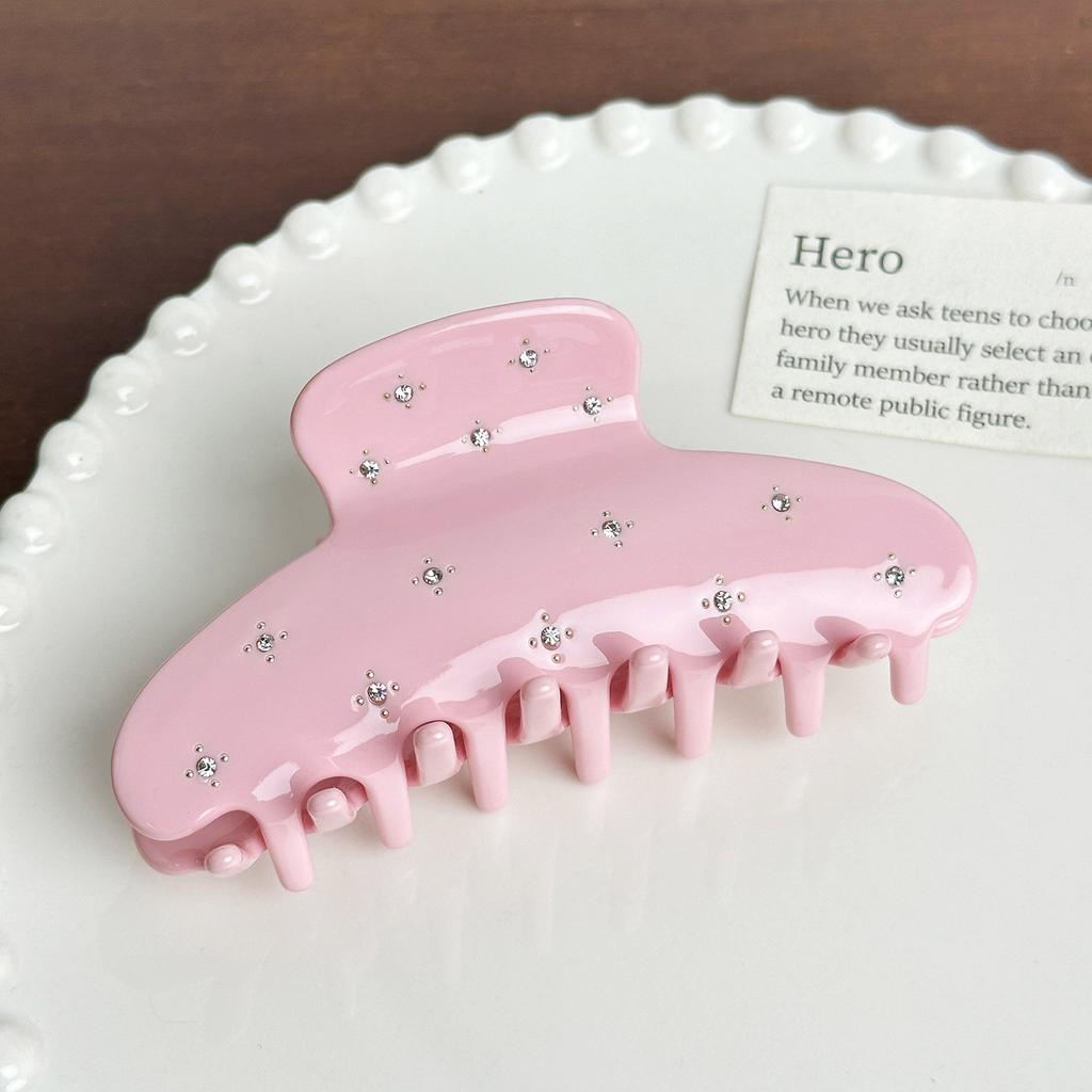 Stylish Acetate Rhinestonedecorated Hair Claw Clip For Elegant And Trendy High Ponytails