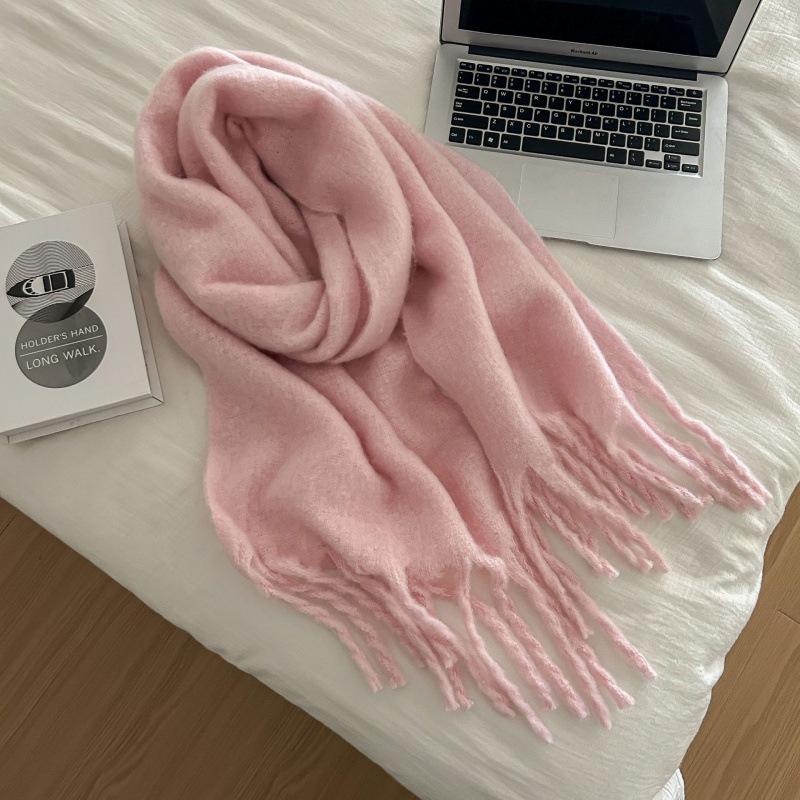 High-End Plaid Shawl for Women - 2025 Autumn/Winter Korean Style Thickened Imitation Cashmere Scarf