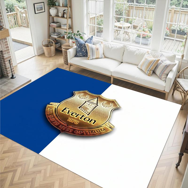 Everton Football Design Crystal Velvet Carpet Cozy Non?Slip Printed Rug For Bedroom Living Room Entrance