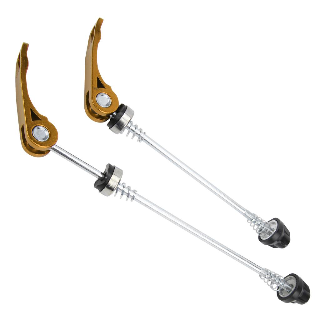 2pcs Road Mountain Bicycle Quick Release Skewers Bike Front Rear Skewer AccessoryGolden