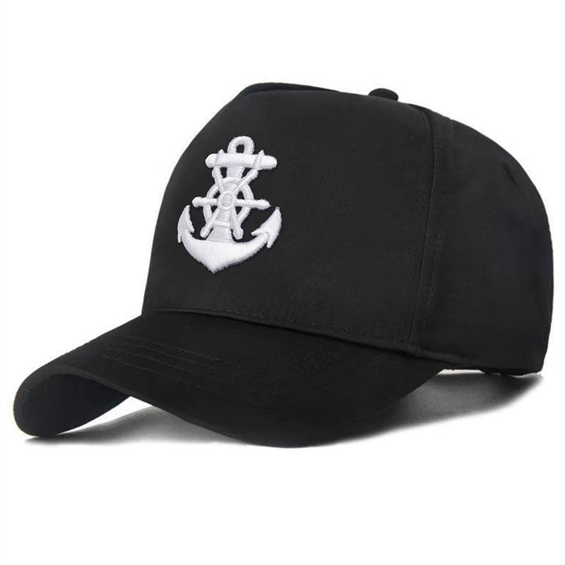 New High Quality Baseball Caps For Men 5 Panel Solid 100% Cotton Anchor Embroidered Sun Visor Snapback Hip Hop Dad Trucker Hats
