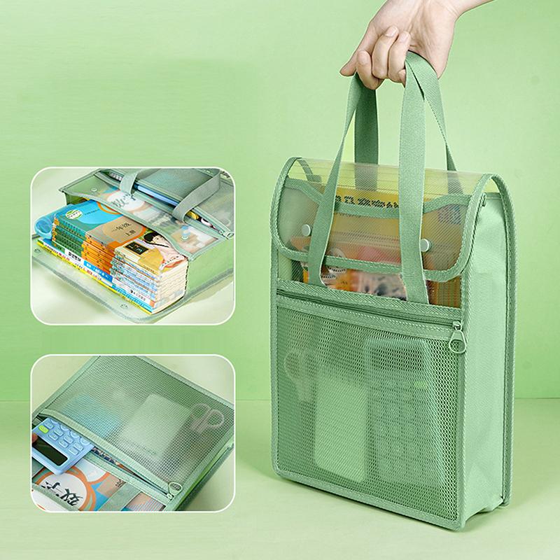 Large Capacity File Documents Organizer Portable School Stationery Pouch Bag Transparent Waterproof Storage Bag Office File Bag