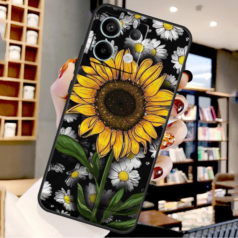 

Beauty Yellow Sunflower For Xiaomi Redmi Note 14 Pro 9 10 11 12 13 15 Pro Plus Case For Redmi 15 15C 14C 12C 10C 13C Redmi Note 13 4G