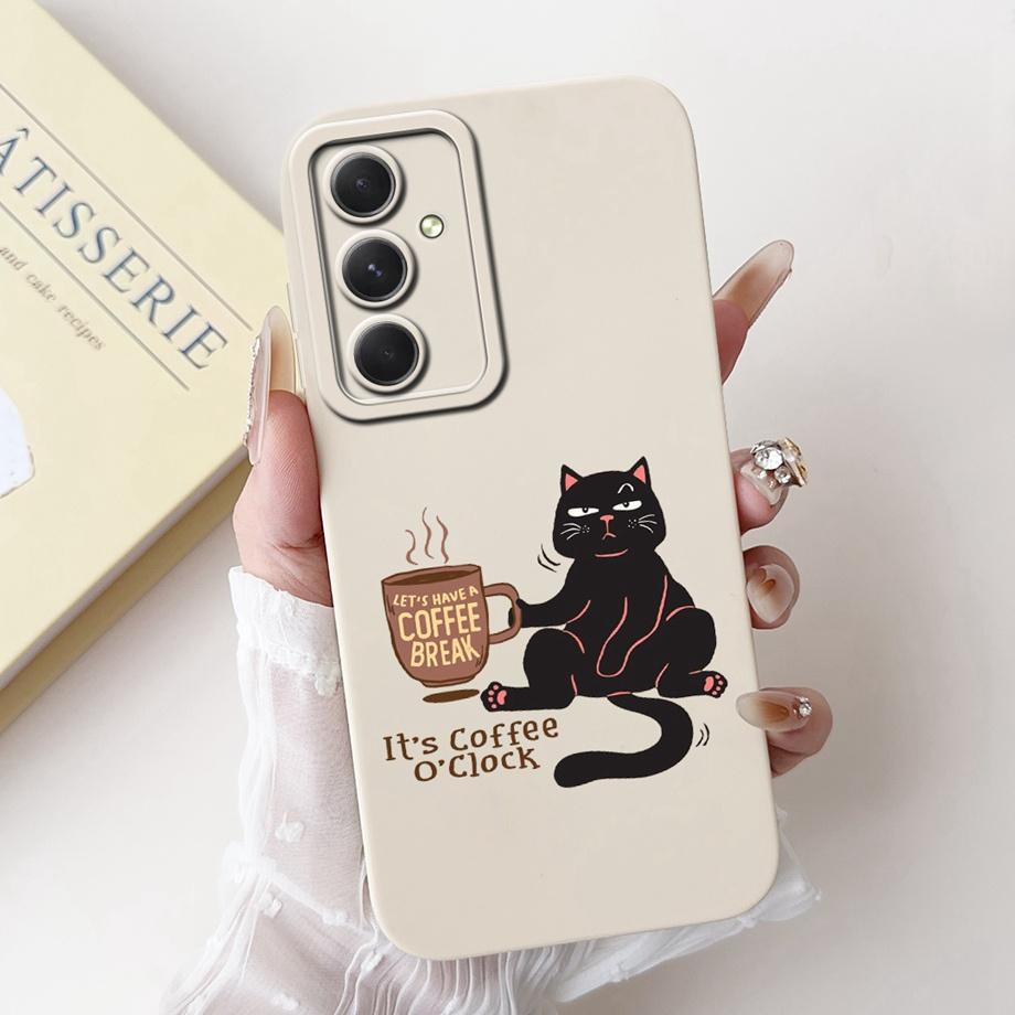 Phone Case For Samsung Galaxy A55 A54 5G Camera Shockproof Soft Liquid Silicone Bumper On Samsung A54 A 55 Funny Animals Meme