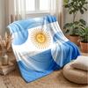 Argentina Football Printed Flannel Blanket Skin Friendly Warm Decorative Throw for Indoor Couch Bed Daily Use