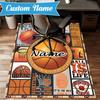 Custom Name Play Basketball Rug for Living Room, Game Rooms, Office, Bedroom, Floor Mat Playful Design, fan gifts Christmas decor