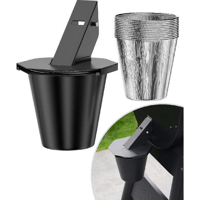 Upgraded Grease Bucket with Lid & 12-Pack Liners - Modified Traeger Accessories, Drip Bucket for Traeger, Pit Boss, Z Grills, Recteq, and More,