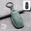 Leather Car Key Case Cover Holder Keychain Shell for Ford Fusion Mondeo Mustang F 150 Explorer Edge Focus 3 2016 2017 2018
