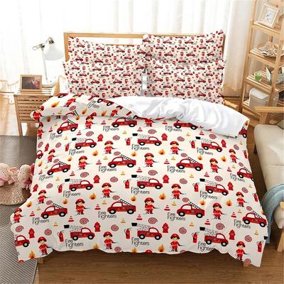 Juego de Ropa de Cama 3D para Coche Cama Matrimonial Juego de Funda Nórdica Algodón Cubrecama para Dormitorio Matrimonial