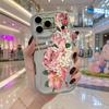 Vintage Stamp Peony Floral Hand Script Wavy Edge Phone Case For iPhone 17 16 15 14 13 12 11 8 7 Plus Pro Max Retro Cover