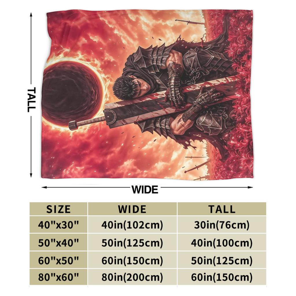 Berserks Blanket Super Soft Funny Plush Throw Blanket For Girls Boys Couch Bed Flannel Bedspread Bed Cover