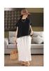 Damen Plus Size Weißes Leinen Sommerhemd - Japanischer Retro, Einfacher Luxus