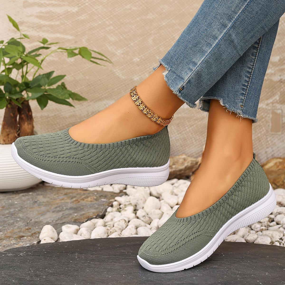 

Plus Size Women s Versatile Slip-On Soft Sole Casual Shoes for Spring and Autumn 40 зелений