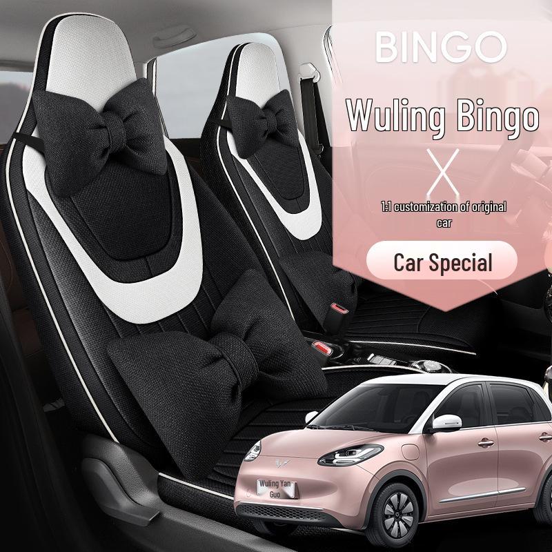 2023 Wuling Bingo Cute Cartoon Car Seat Covers for Women - Winter & All-Season Full Surround Cushion.