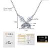 925 Sterling Silver D Color Moissanite Butterfly Necklace  Pendant for Women  Trendy  Wedding Party High Quality Jewelry Gift