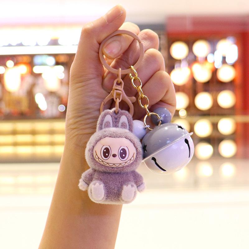 Flocking Cute Keychain Cartoon Doll Schoolbag Student Pendant Gift Pendant