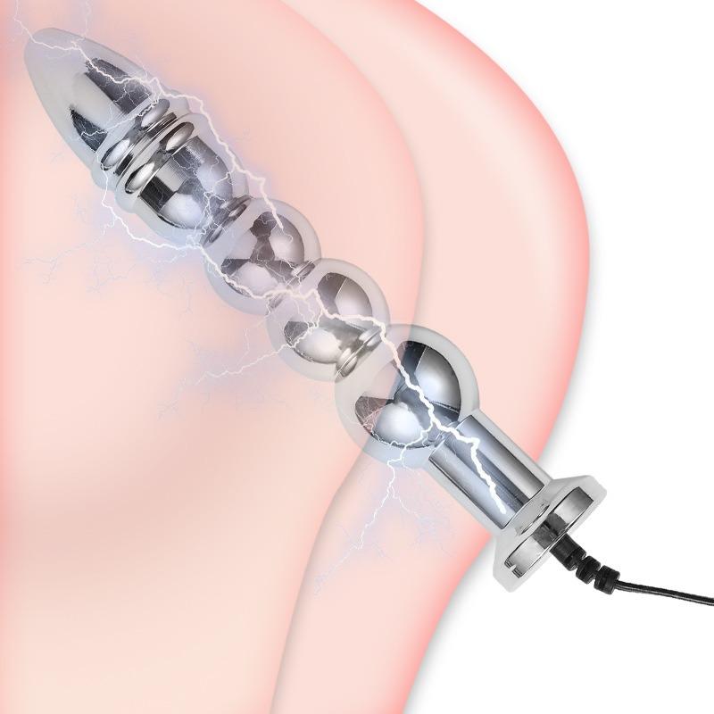 Bipolar Electric Shock Anal Plug Vaginal Butt Plug Orgasm Masturbation Adult Sex Toy Metal Electrode Buttplugs Anal Massager