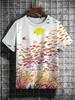 Ukiyo-e 3D Print T-Shirts Men's Summer Casual O-Neck Short Sleeve T Shirt Oversized Tees Harajuku Y2K Tops Men Clothing