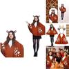Halloween Reindeer Cloak Costume For Women With Cosplay Cape For Stage Performances