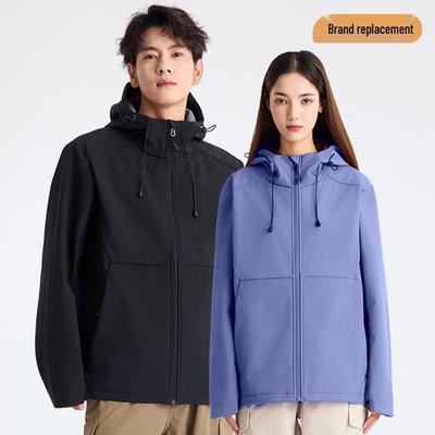 Unisex Waterproof Windproof Softshell Fleece Hooded Jacket for Outdoor Warmth