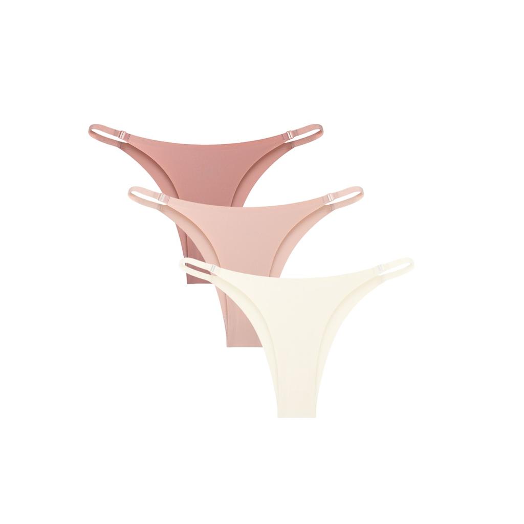 3Pcs/Set Women Seamless Briefs Sexy Low Waist Brazilian Panties Female Traceless Underpants Solid Color Panties XS-XL