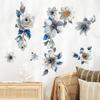 3D Floral Paper Blue and White Decoration for Living Room Bedroom Background Wall Decoration Stickers