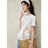 M Xiu Women's Lace Hem Slim-Fit T-Shirt