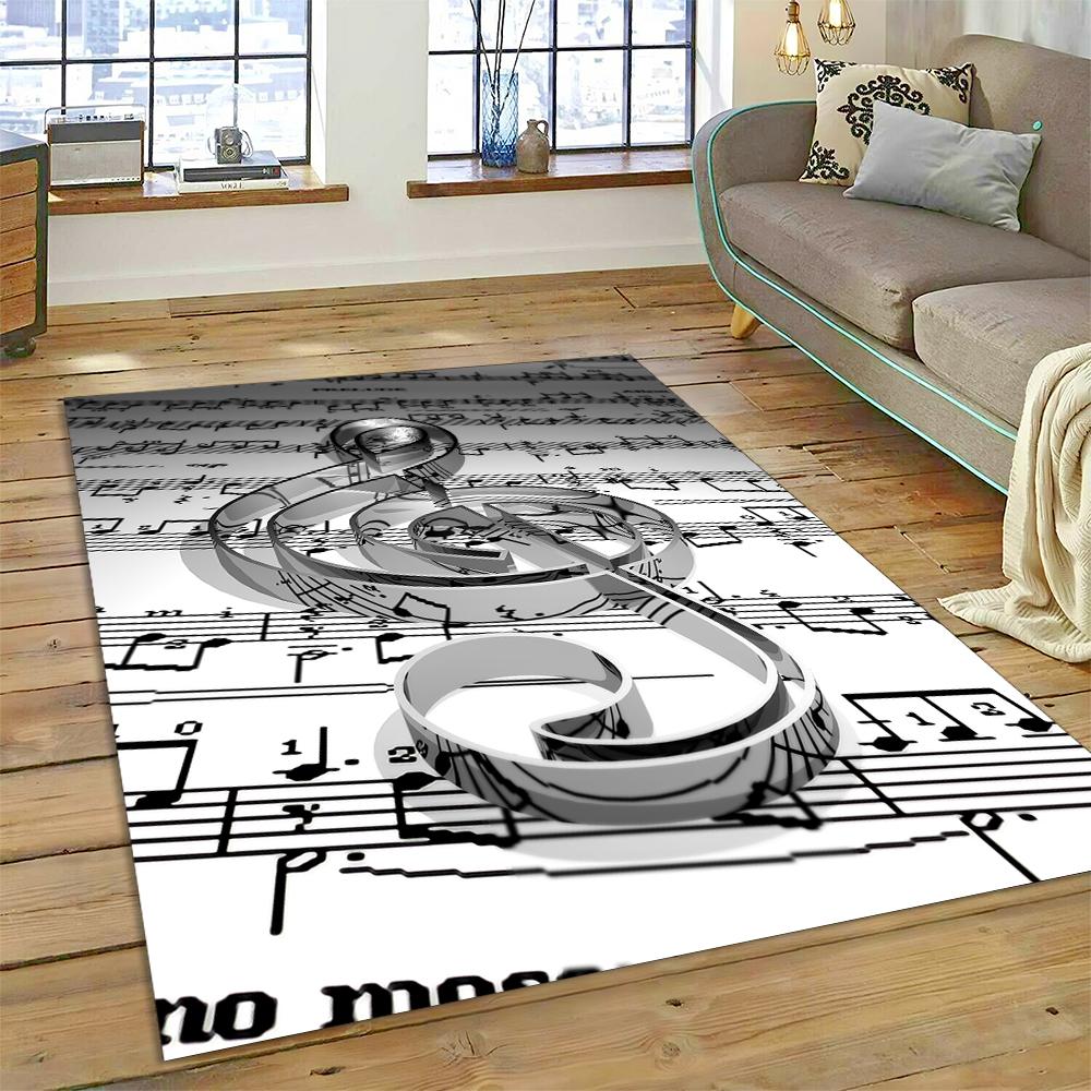 3D Creative Musical Note Piano Art Carpet Rug for Home Living Room Bedroom Sofa Doormat Decor,Child Area Rug Non-slip Floor Mat