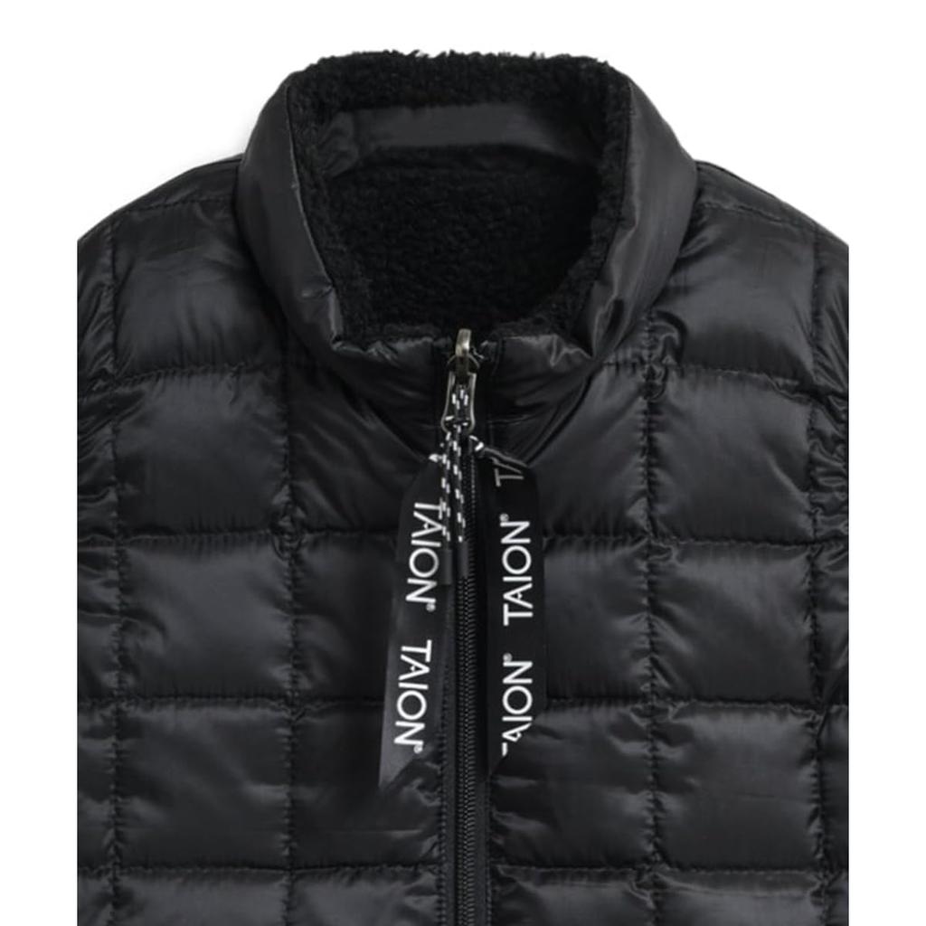 Taion KR102MB Daunenjacke Schwarz und Oliv für Kinder,