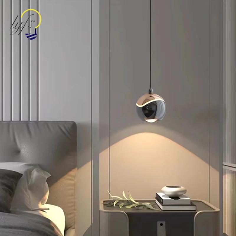 Nordic LED Pendant Lamp Minimalist Bedside Lamp Bedroom Dining Room Study Luxury Spherical Lifting Decor Modern Hanging lights