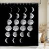 Moon Earth Starry Sky Pattern Shower Curtains Waterproof Bathroom Decor 3D Printed Fabric with Hooks Decoration Shower Curtain