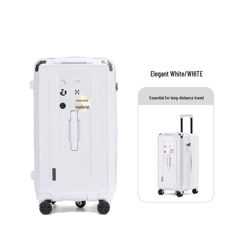 32-Inch Large Capacity Durable Leather Trolley Case with Combination Lock for Men & Women