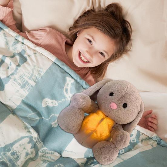 Bebek Nefes Alan Tavşan Peluş Oyuncak Sakinleştirici Müzikli Hafif Müzikli Tavşan Peluş Doldurulmuş Hayvan Sakinleştirici Bebek Emzik Yenidoğan Bebek Erkek Kız Hediye