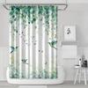 Christmas Shower Curtain Winter Snowman Xmas Pine Tree Shower Curtains For Bathroom Decor Waterproof And Mildew Resistant