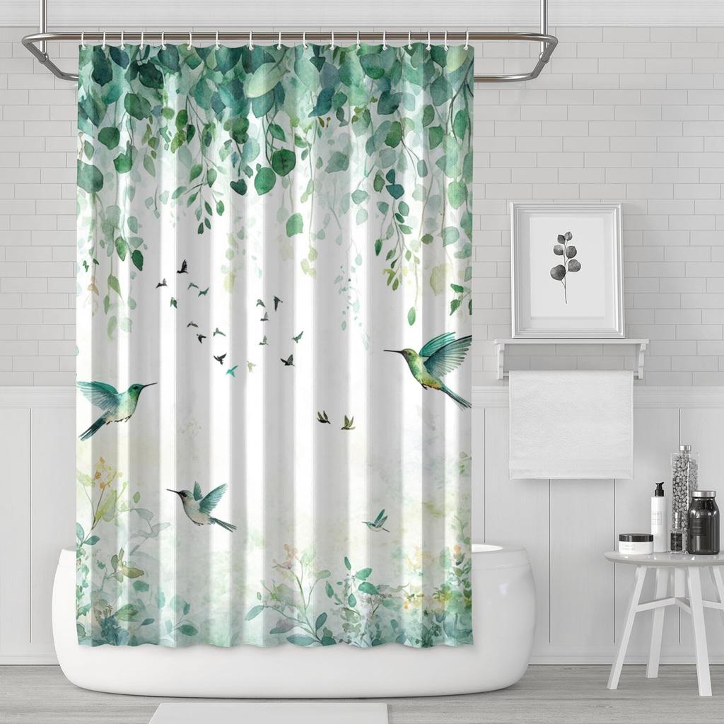 Christmas Shower Curtain Winter Snowman Xmas Pine Tree Shower Curtains For Bathroom Decor Waterproof And Mildew Resistant